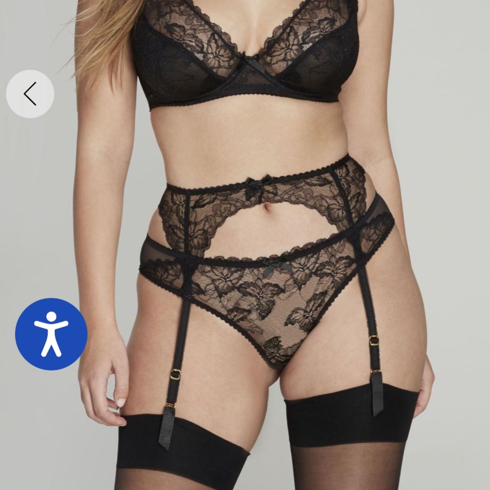 Agent Provocateur Leni Black Lace Garter Belt